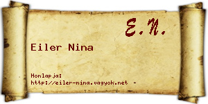 Eiler Nina névjegykártya